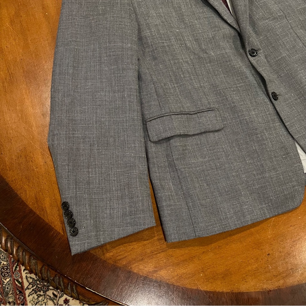 Lauren Ralph Lauren Men’s Wool/Linen Blend Sport Coat Gray 48R Double Vent - Picture 8 of 16
